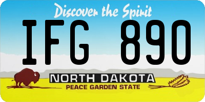 ND license plate IFG890