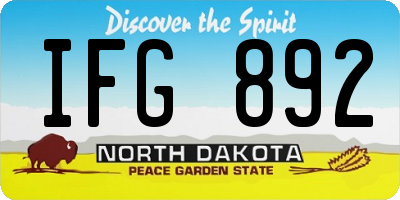 ND license plate IFG892