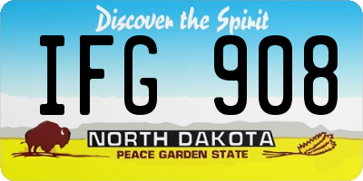 ND license plate IFG908