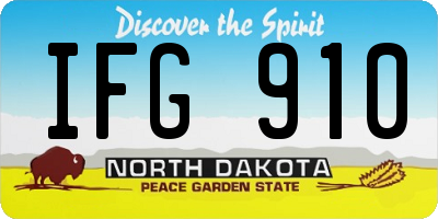 ND license plate IFG910