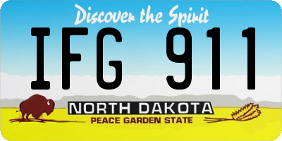 ND license plate IFG911