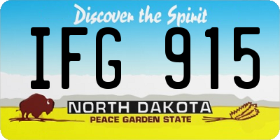 ND license plate IFG915