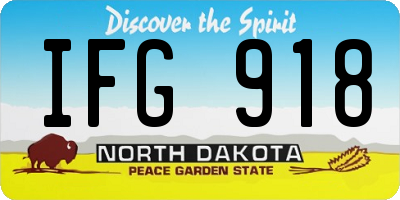 ND license plate IFG918