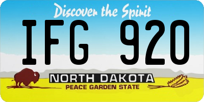 ND license plate IFG920