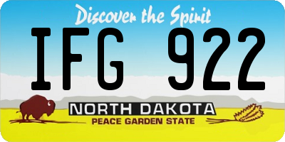 ND license plate IFG922