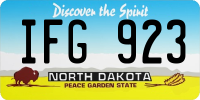 ND license plate IFG923