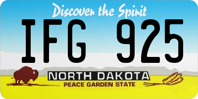 ND license plate IFG925