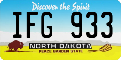ND license plate IFG933