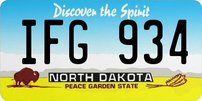 ND license plate IFG934