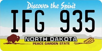 ND license plate IFG935