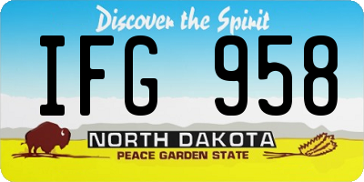 ND license plate IFG958