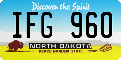 ND license plate IFG960