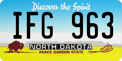 ND license plate IFG963