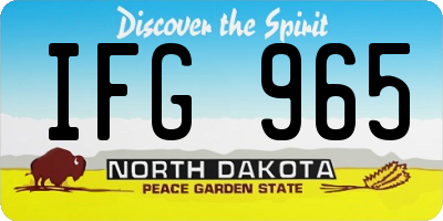 ND license plate IFG965