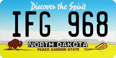 ND license plate IFG968