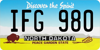 ND license plate IFG980