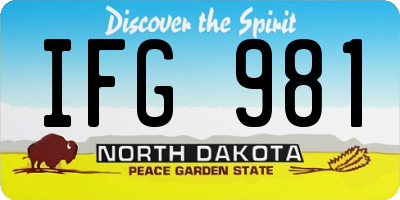 ND license plate IFG981
