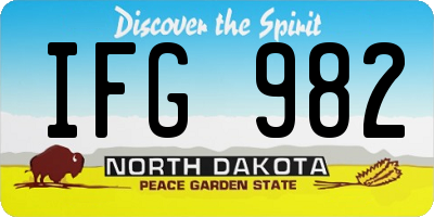 ND license plate IFG982