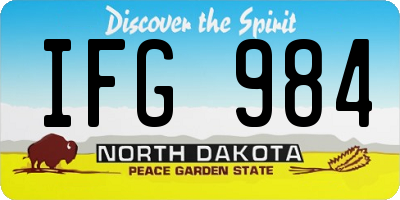 ND license plate IFG984