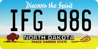 ND license plate IFG986