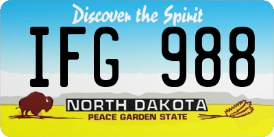 ND license plate IFG988