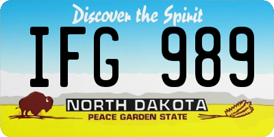 ND license plate IFG989