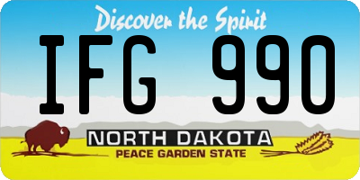 ND license plate IFG990
