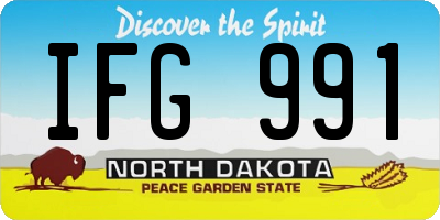 ND license plate IFG991