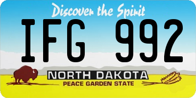 ND license plate IFG992