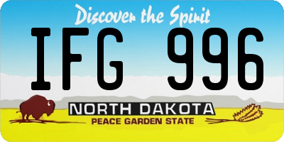 ND license plate IFG996
