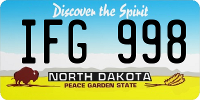 ND license plate IFG998