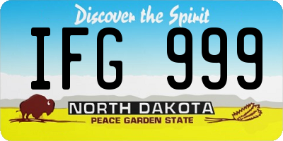 ND license plate IFG999