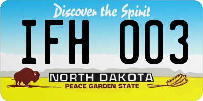ND license plate IFH003