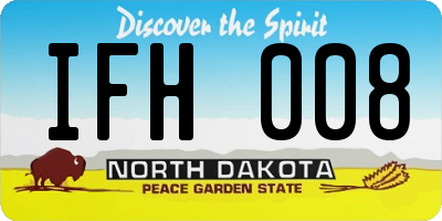 ND license plate IFH008