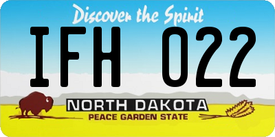 ND license plate IFH022
