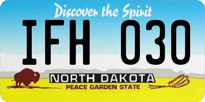 ND license plate IFH030