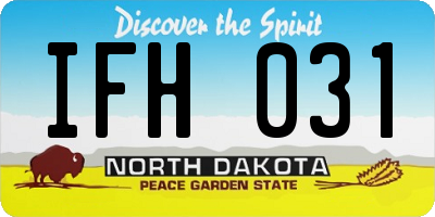 ND license plate IFH031