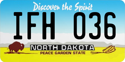 ND license plate IFH036