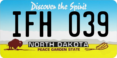 ND license plate IFH039
