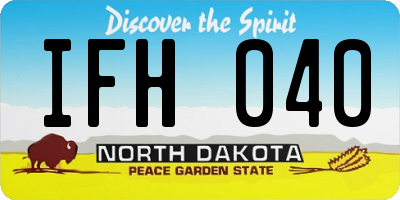 ND license plate IFH040