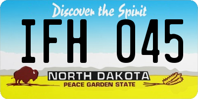 ND license plate IFH045