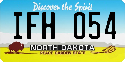 ND license plate IFH054