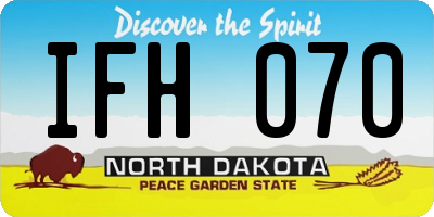 ND license plate IFH070