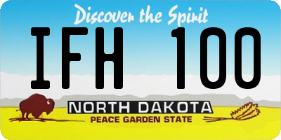 ND license plate IFH100
