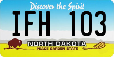 ND license plate IFH103