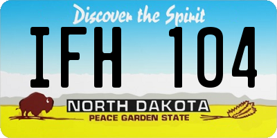 ND license plate IFH104