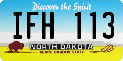 ND license plate IFH113