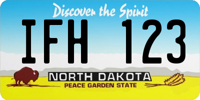 ND license plate IFH123