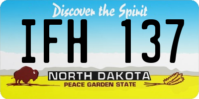 ND license plate IFH137