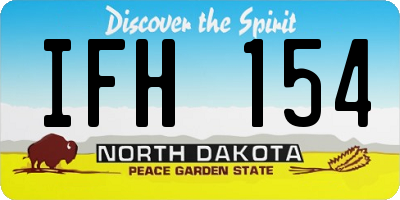ND license plate IFH154
